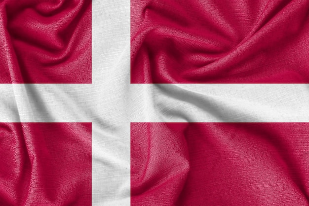 Denmark country flag background realistic silk fabric