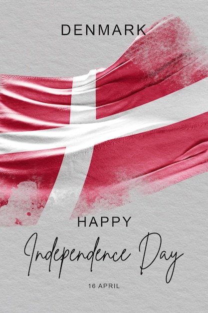 Denmark Flag independence day banner poster template celebration