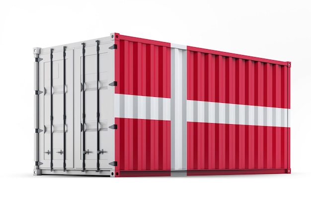 Denmark Flag on Shipping Container