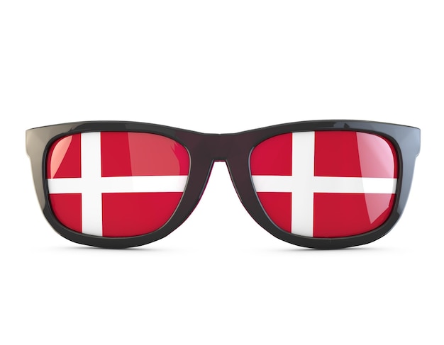 Denmark flag sunglasses 3D Rendering