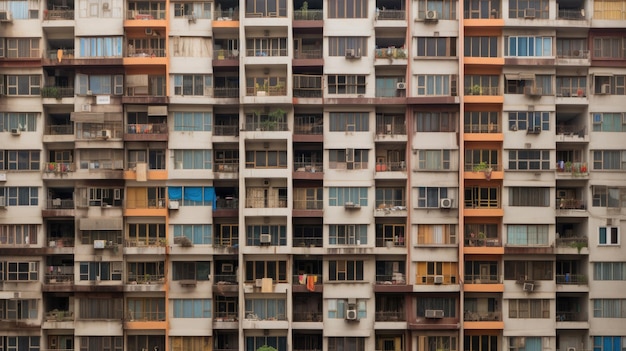 Dense Appartementengebouw Generatieve AI beeld weber