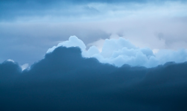 Dense clouds in the evening sky