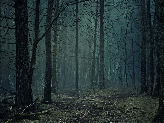 Photo dense forest with numerous trees