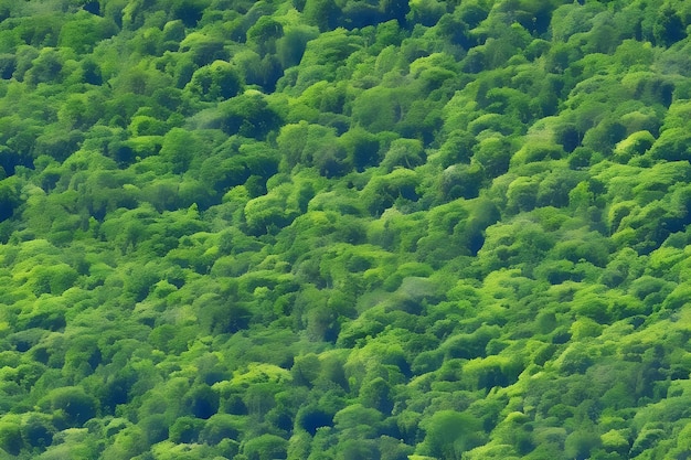 写真 密集した緑の森 緑色の背景のトップビュー