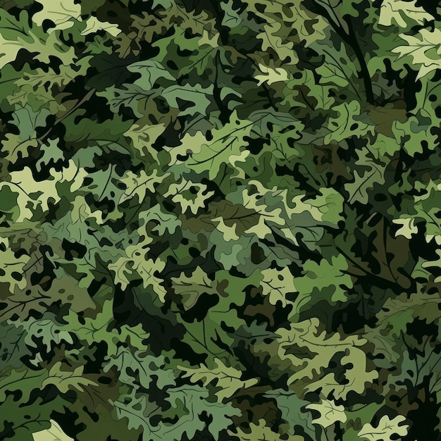 Камуфляж густого лиственного леса, созданный AI