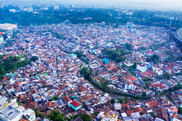 Dense residential houses in bandung city