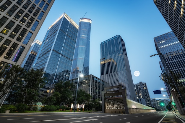 Dense skyscrapers and roads