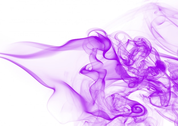 Dense smoke, purple smoke abstract on white background