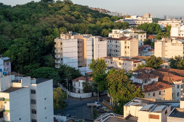 Densely populated urban area view