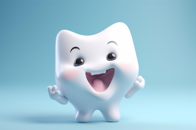 Стоматологический синий уход за детьми гигиена улыбка улыбка зуб стоматолог стоматология Генеративный ИИ
