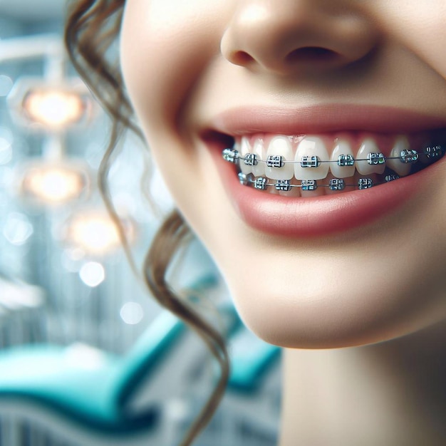 Dental braces healthy happy smile