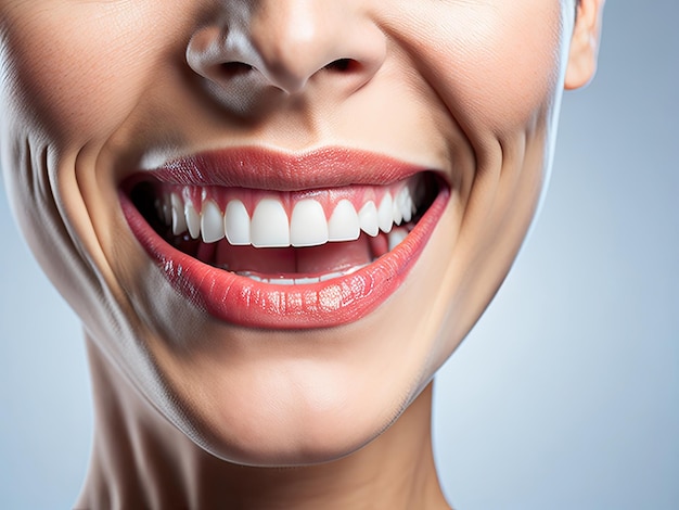 Dental care beautiful smile of healthy white teeth ai generative