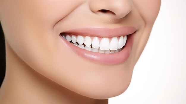 Уход за зубами красивая широкая улыбка здоровой женщины белые зубы coloseup стоматолог отбеливание зубов