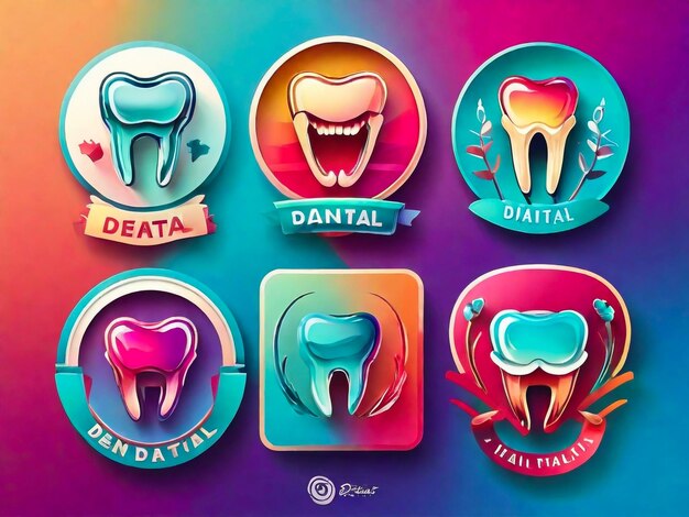 dental care set icons