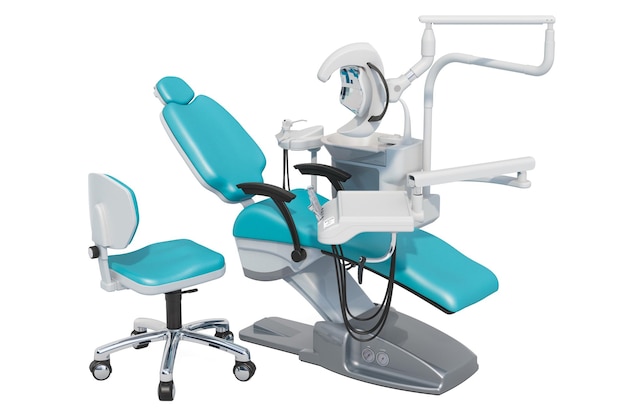 Photo dental chair and delivery unit 3d rendering