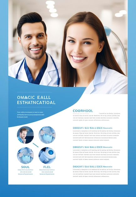 Photo dental corporate flyer design blue colour