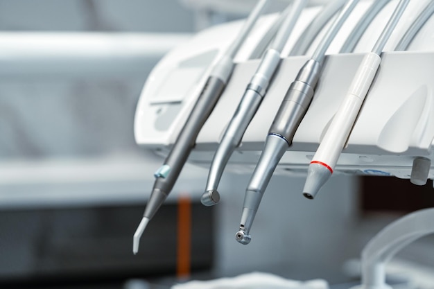 dental equipment setup in a modern clinic with tools