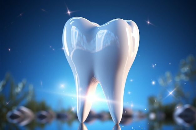 Dental Health Icon A radiant tooth representing teeth whitening and protection