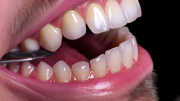 Dental Hygienist Polishing Patient's Teeth