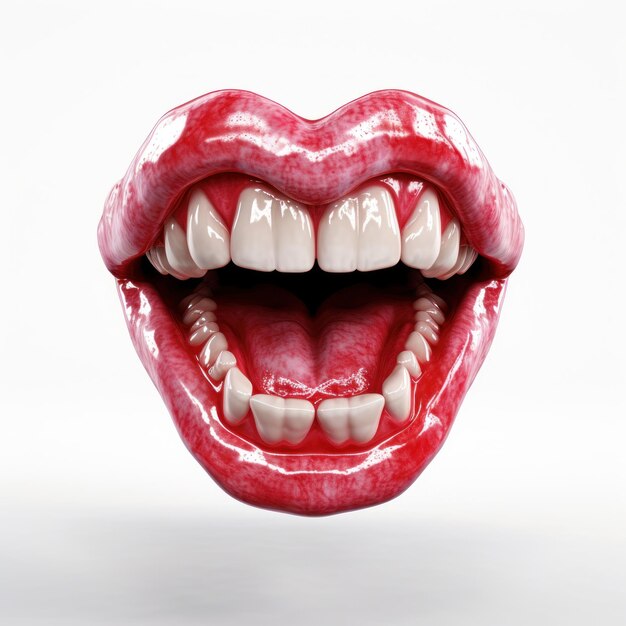 dental illustration human mouth red lip