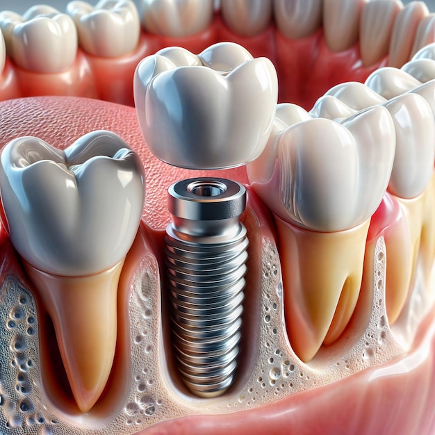 Foto implant dentale 3d 8k risoluzione