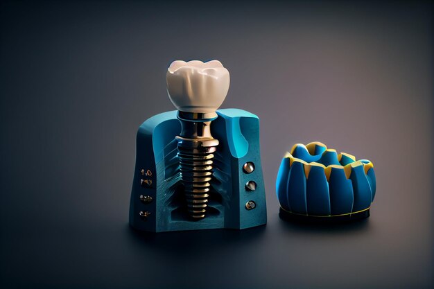 Фото Модель зубного имплантатаgenerative ai
