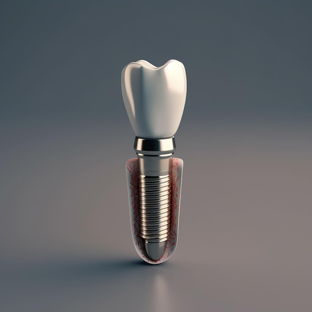 Dental implantation teeth with implant screw