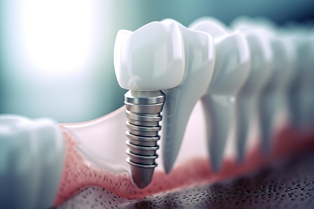 Dental implantation teeth with implant screw