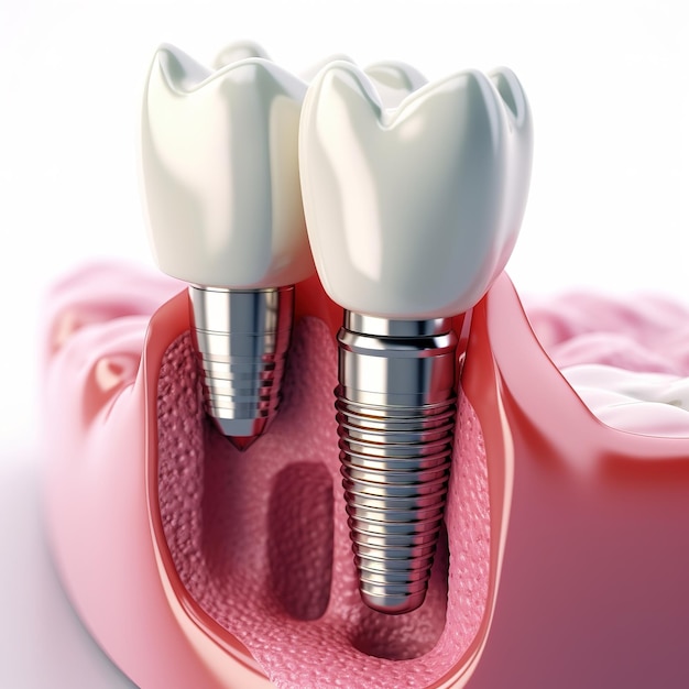 Dental implantation teeth with implant screw