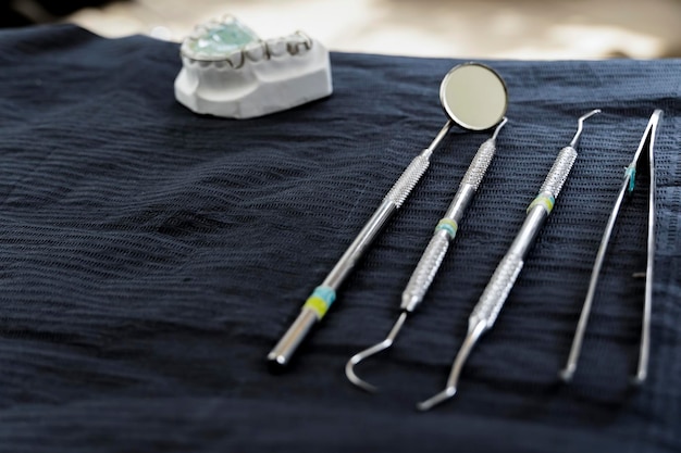 Dental instruments ready for use in the dental office