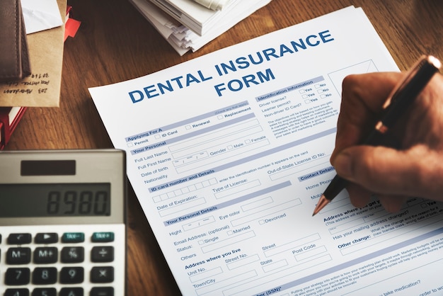 Dental insurance form dentist concept