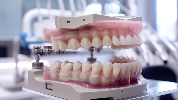 付属 の 道具 を 備え た 歯科 の モデル