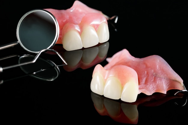 Dental prosthetic isolatic - partial denture upper side.