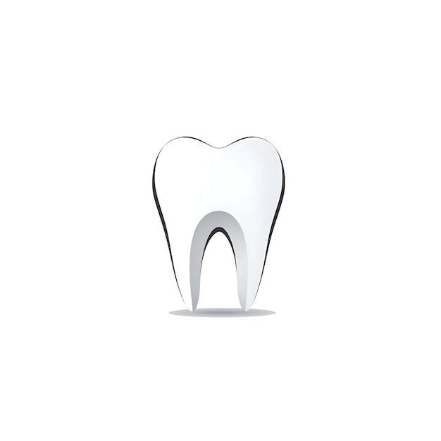 Dental teeth icon white background minimal High resolution