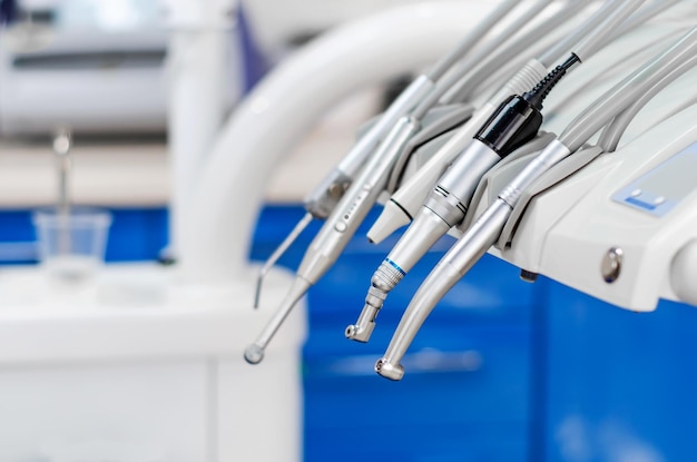 Dental tools on a rack in the office