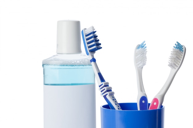 歯科用ツールと歯ブラシ