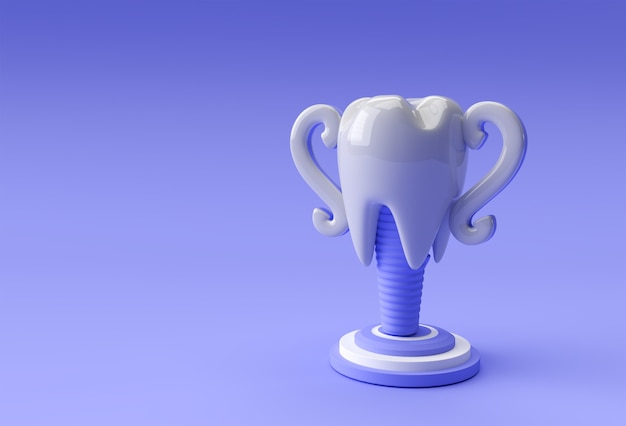 Dental Trophy-model van premolaire tand 3D-Rendering.