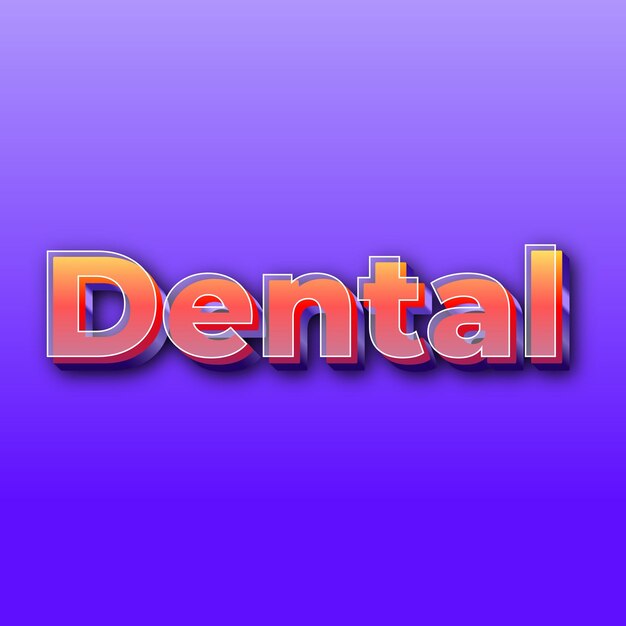 Dentaltext effect jpg gradient purple background card photo