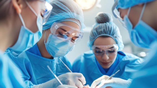 A dentist and dental assistant performing a dental procedure