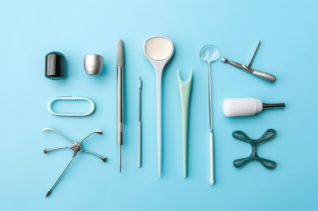 dentist equipment flat lay AI Generated