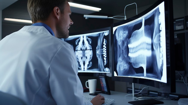 Dentist Examining Dental X rays