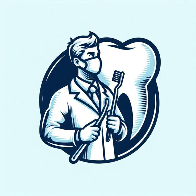 Foto logo del dentista logo del dente logo dell'odontoiatria logo della clinica dentale