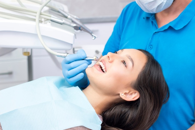 Dentist and patient in the dental office