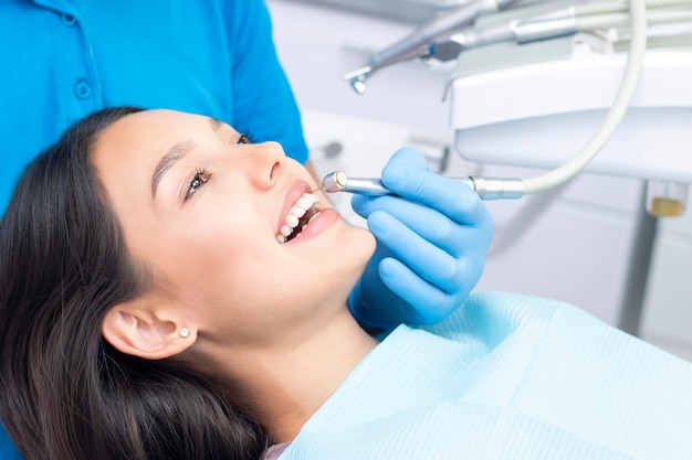 Dentist and patient in the dental office