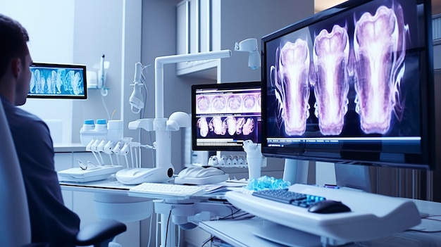 Фото Компьютер стоматолога и цифровые записи пациентов