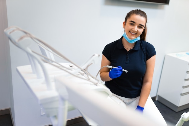 Dentist with drill