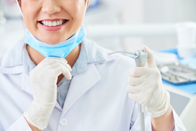 Dentist working in clinic