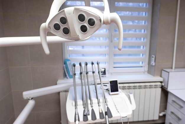 Dentistry tools in a cabinet