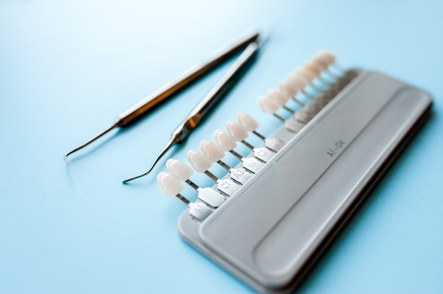 Dentistry, tooth color selection tools.