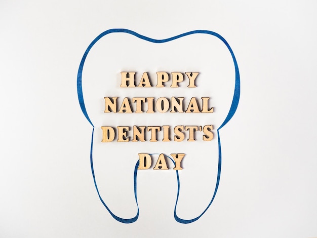 Dentists Day greeting card Closeup no people